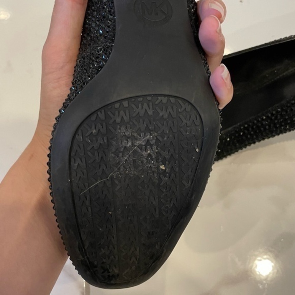 Micheal Kors | Black Arabella Sparkle Round Toe Classic Elegance Mini Pump Shoe - Picture 13 of 16